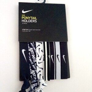 Nike Ponytail Holders Black White Mixed 9 Pieces Hairbands O/S Brand New